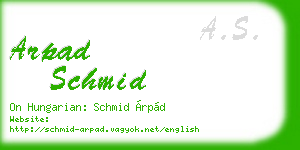 arpad schmid business card